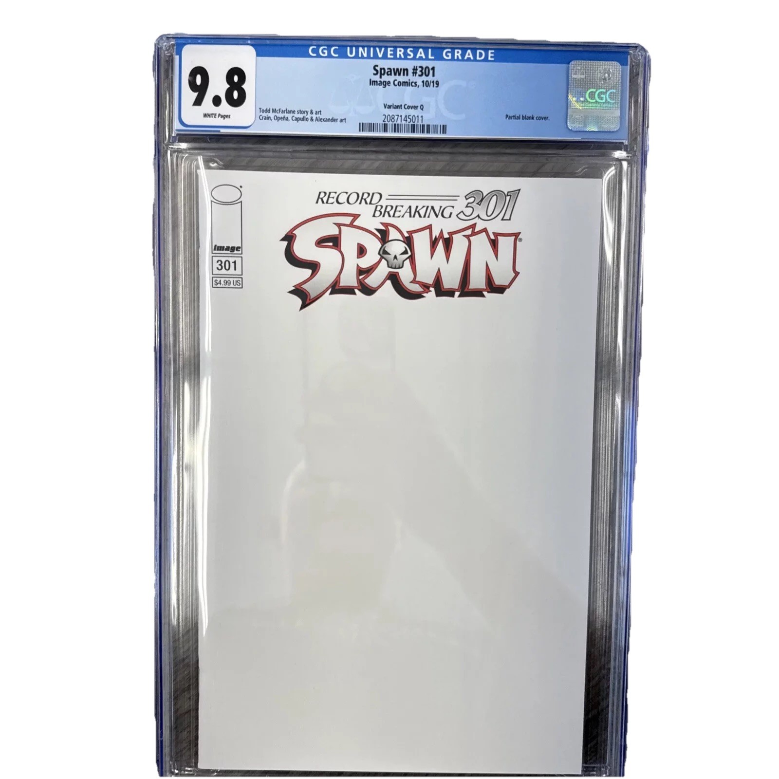 Spawn 301 Blank Sketch Variant Image Comics 9.8 CGC GEM MINT Low Pop COVER Q