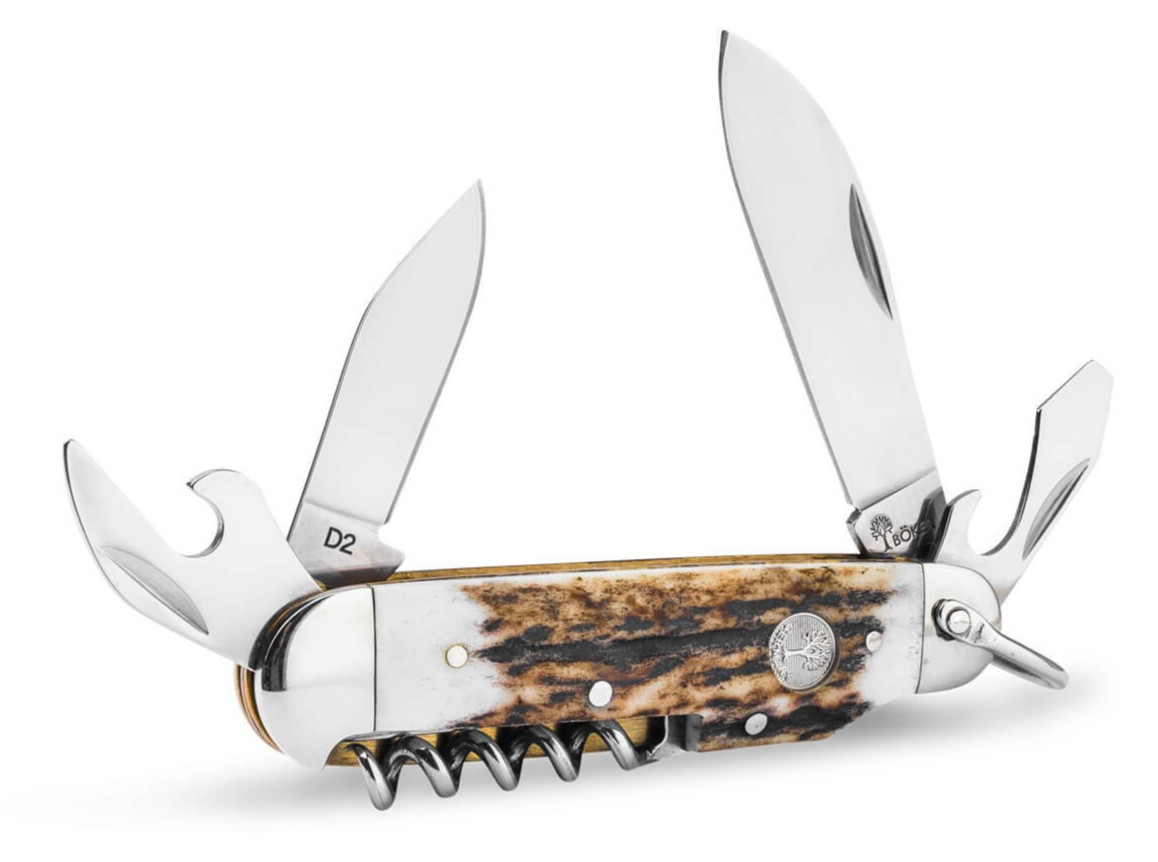 Boker Tree Brand Camp Knife Stag 4 Blade 2.44