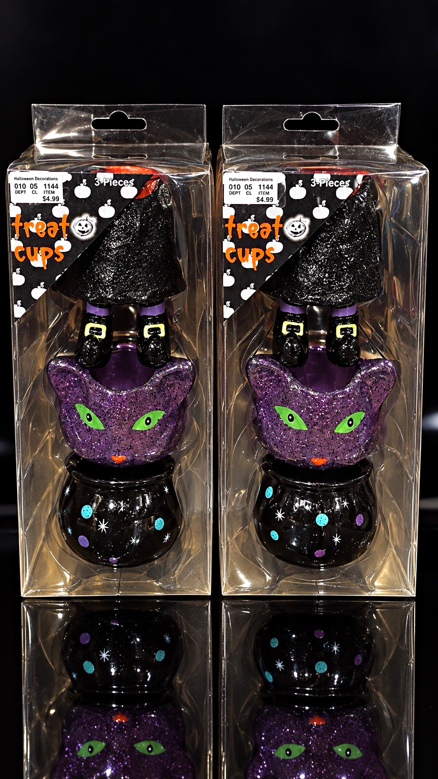 Vintage 2001 Target Halloween Cups 3-Pc Set LOT OF 2 Witch Cat Cauldron NIP Vintage 2001 Target Halloween Cups 3-Pc Set LOT OF 2 Witch Cat Cauldron NIP