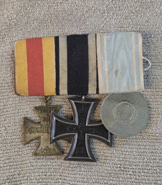 WW1 Imperial German 3-Place Medal Bar