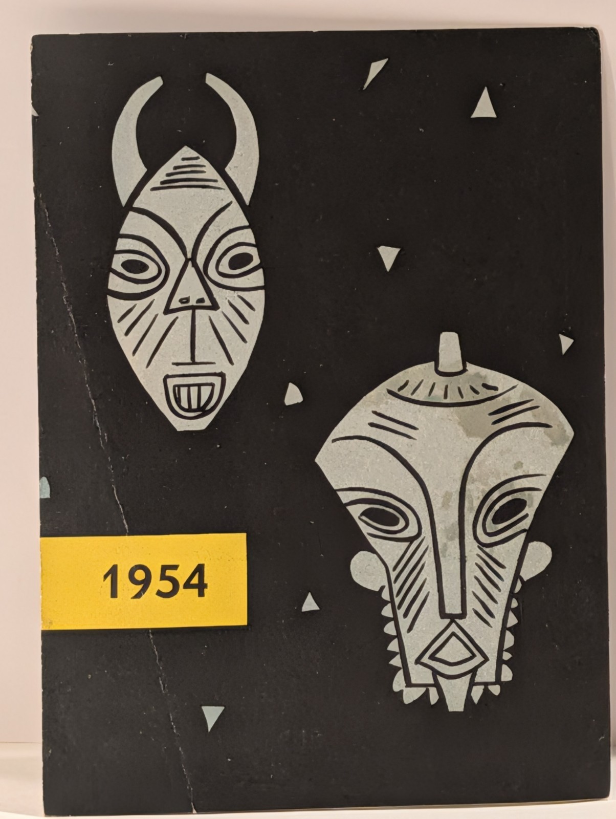 Vintage 1953 1954 21 Club NYC New Years Christmas Card African Masks Raul Gaston