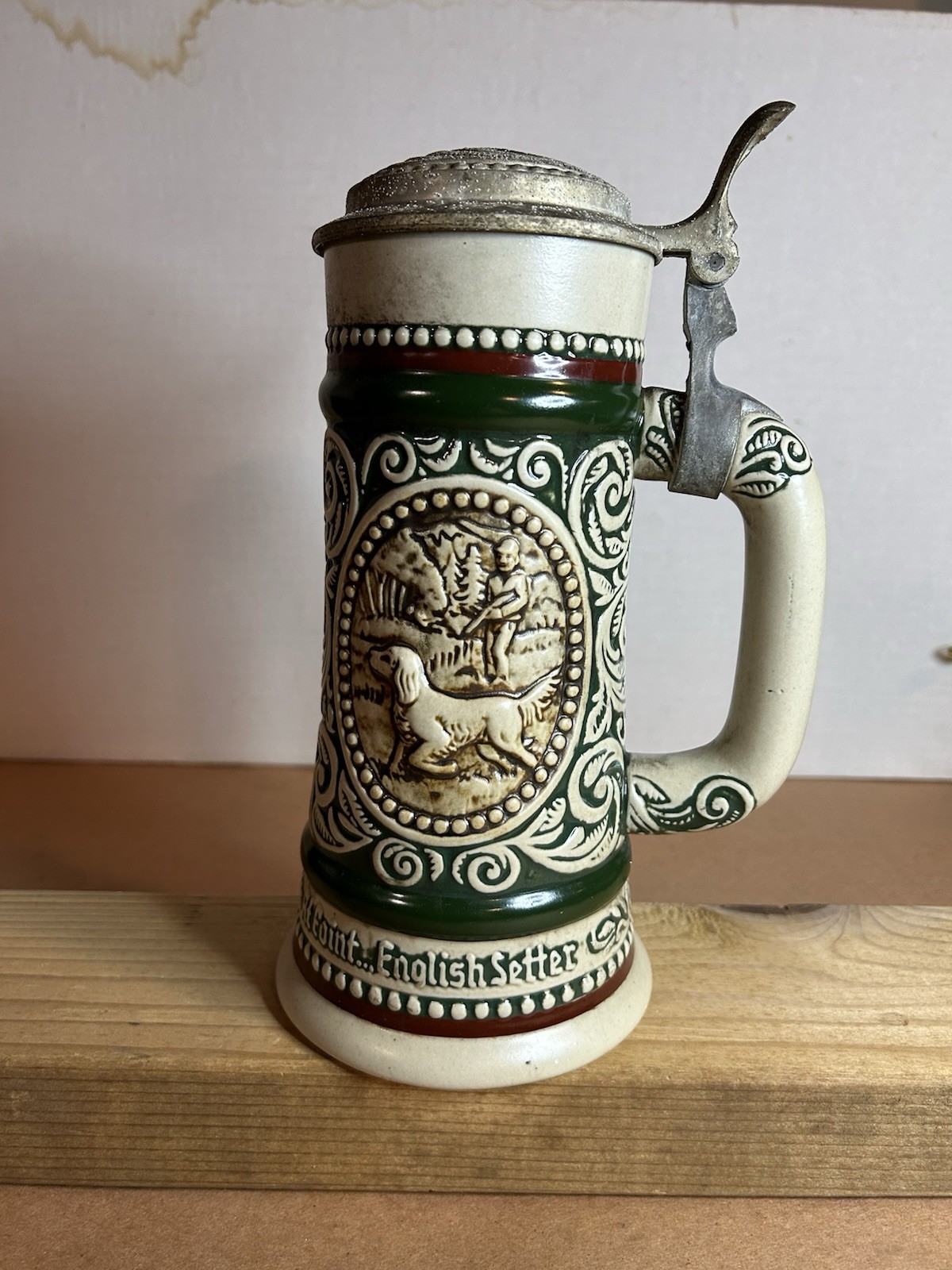 Avon Beer Stein 1978 Handcrafted in Brazil, Vintage Fishing Hunting Theme#495441 Avon Beer Stein 1978 Handcrafted in Brazil, Vintage Fishing Hunting Theme#495441