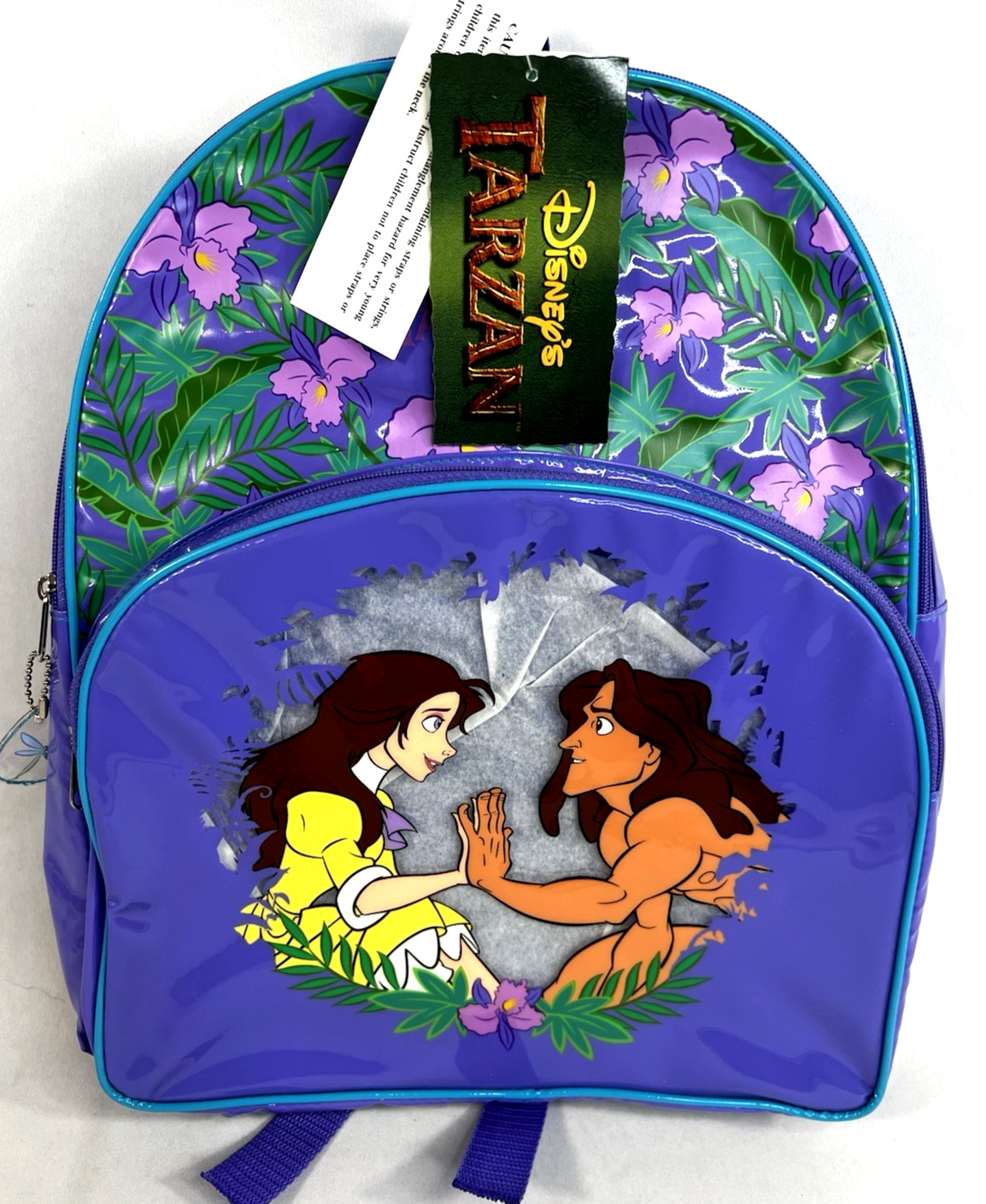 Rare Vintage 90s Tarzan and Jane Backpack Disney New with Tags Purple Book Bag