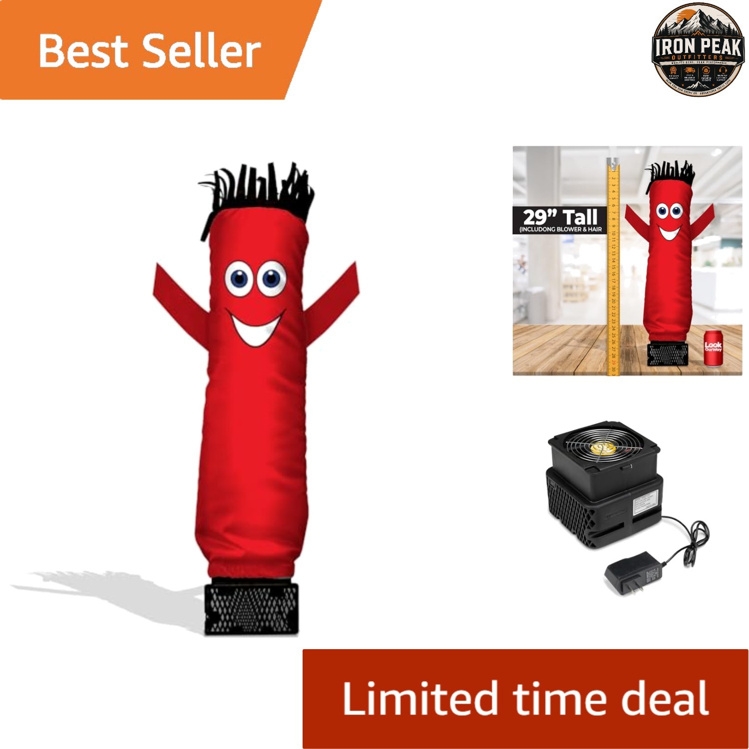 Air Dancers Mini Inflatable Tube Man 29in Red Wacky Waving Guy with Blower