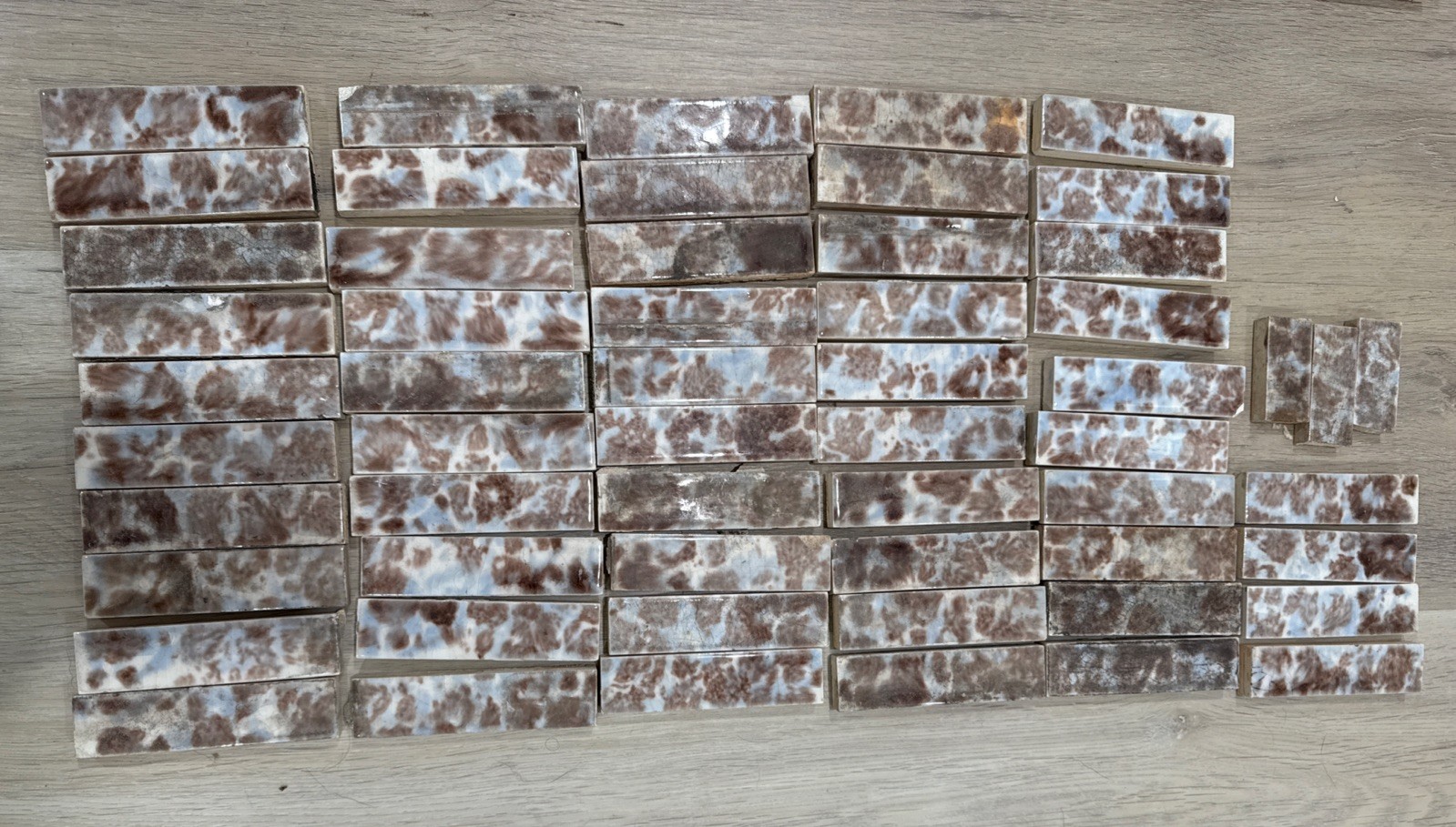 55 Antique Fireplace Tile 1890 A E Tile, Molted Porcelain, Pastel Green/Blue 55 Antique Fireplace Tile 1890 A E Tile, Molted Porcelain, Pastel Green/Blue