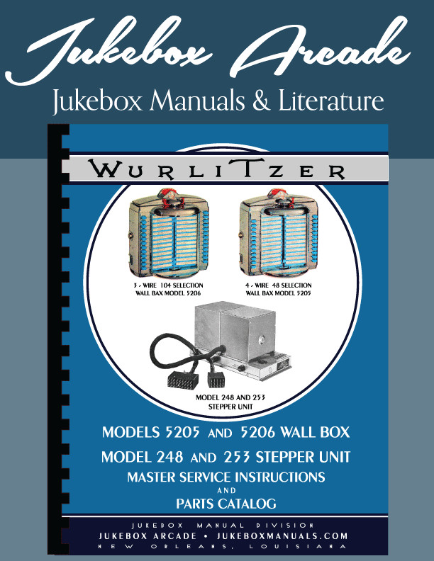 Wurlitzer 5205, 5206 Wall Box, Model 248, 253 Stepper Unit Master Service Manual Wurlitzer 5205, 5206 Wall Box, Model 248, 253 Stepper Unit Master Service Manual