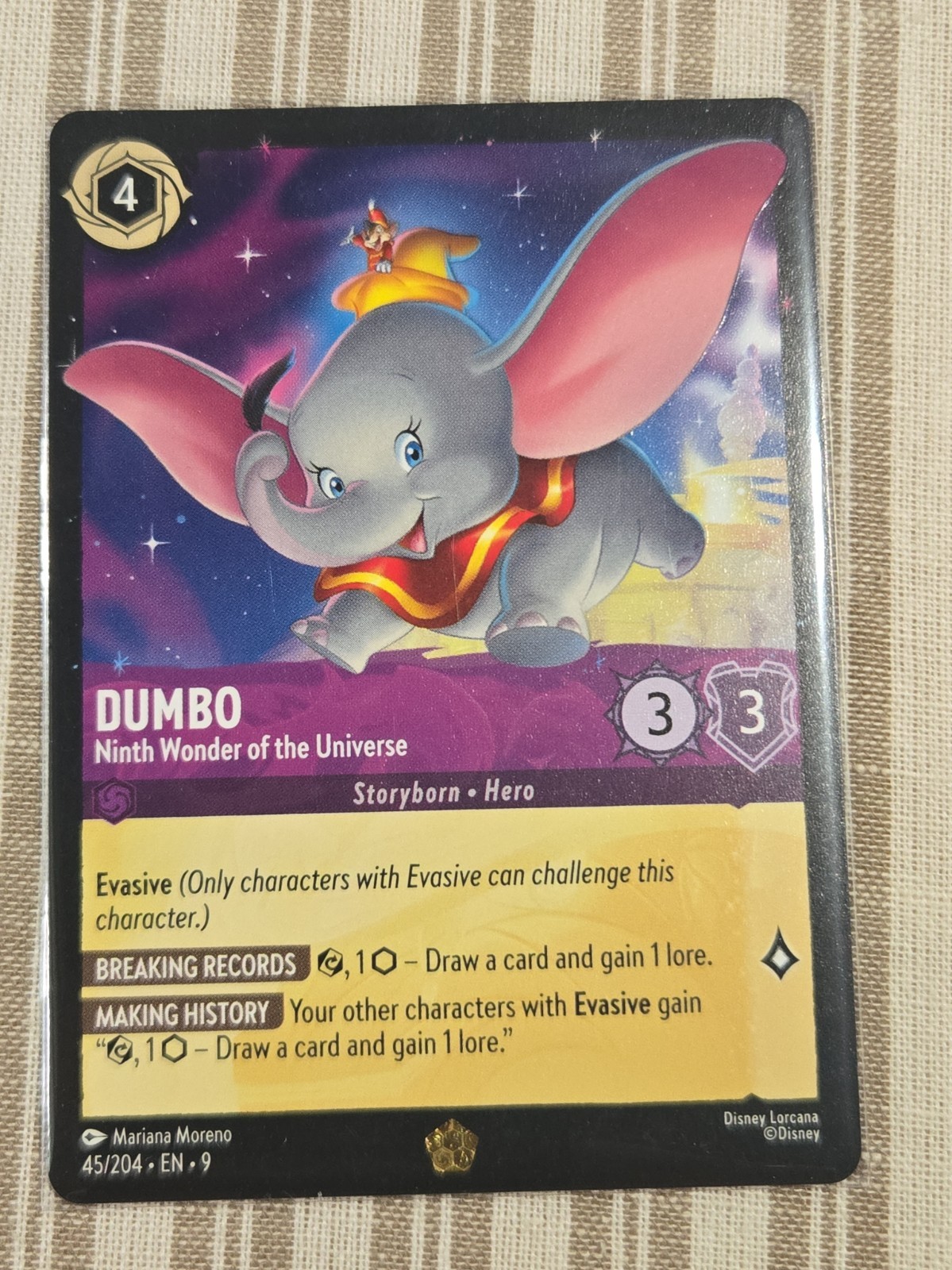 Disney Lorcana Fabled Dumbo Ninth Wonder of the Universe Nonfoil Legendary