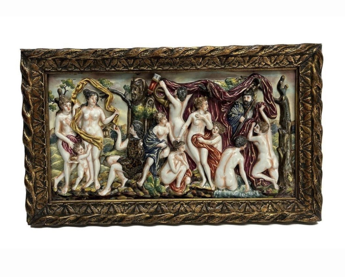 🦒Amazing Capodimonte Porcelain High Relief Plaque after Peter Paul Rubens⚡️⚡️