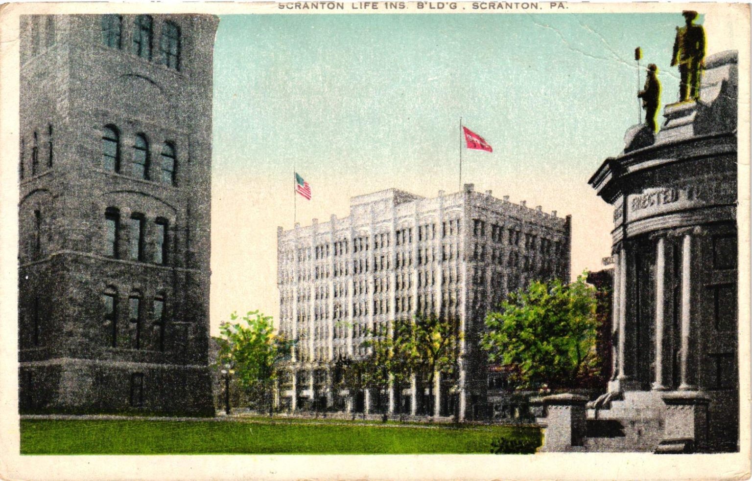 Scranton Life Insurance Building Scranton PA Postcard UNCO c1910s Scranton Life Insurance Building Scranton PA Postcard UNCO c1910s