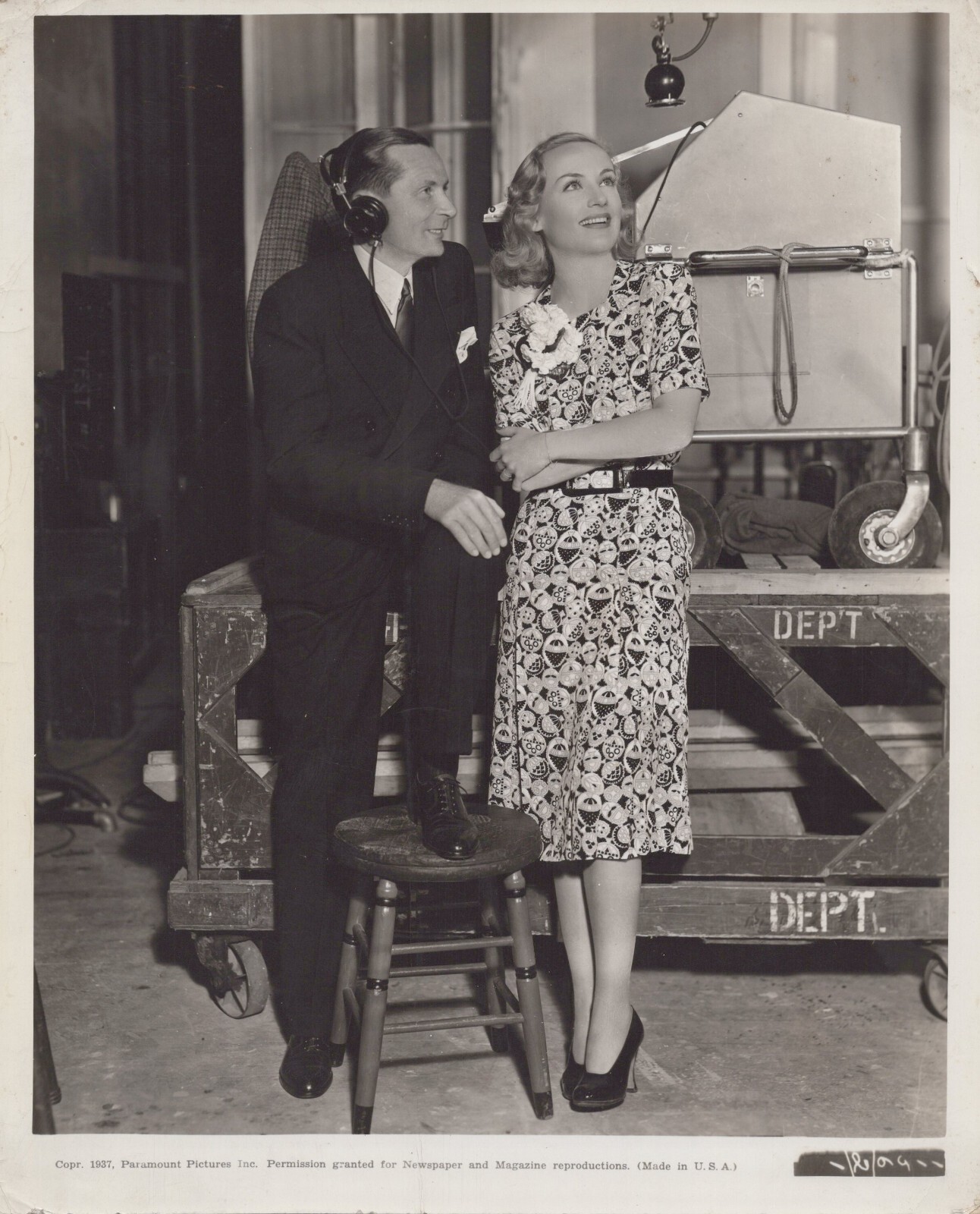 1937 HOLLYWOOD CAROLE LOMBARD + FASHION LUCIEN LeLong PORTRAIT ORIG Photo C20