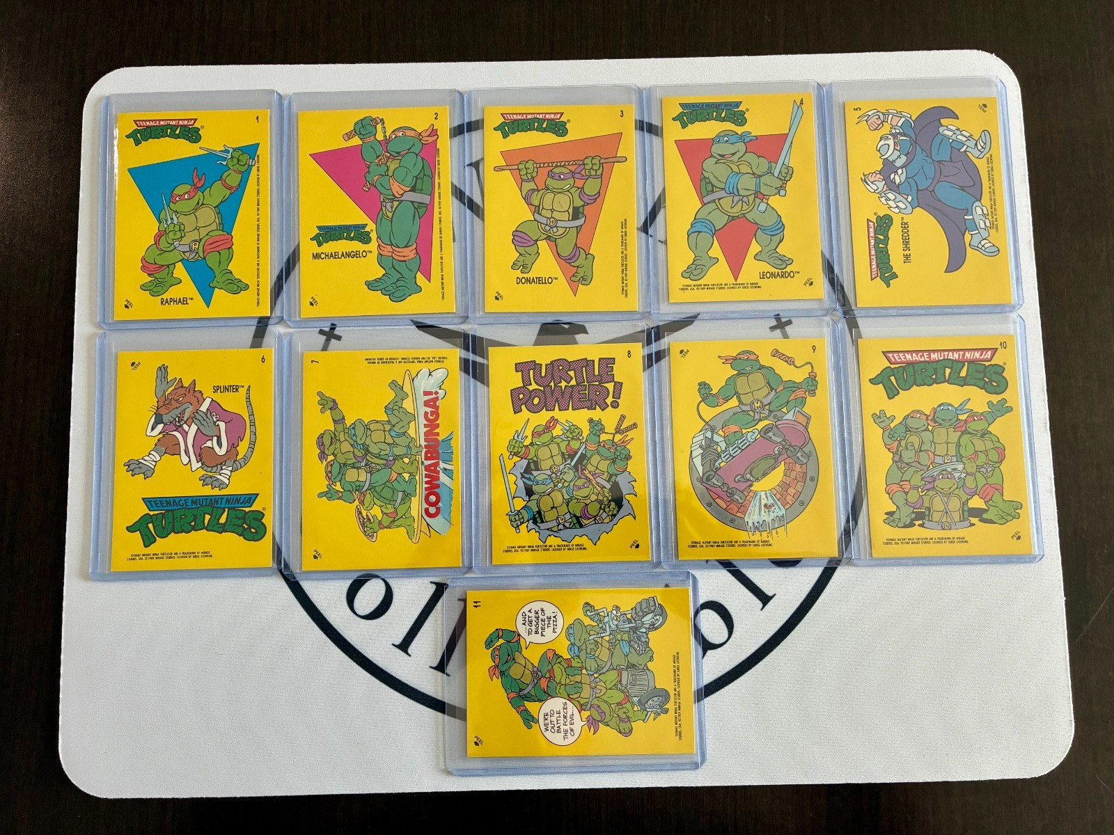 1989 Teenage Mutant Ninja Turtles Collectors Edition : Complete Sticker Set 1-11