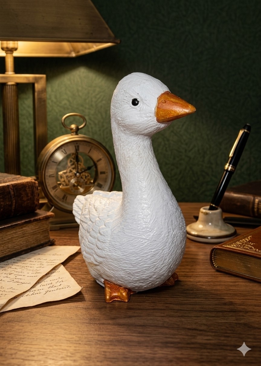 Desk Goose- Hand Crafted And Handpainted. Limited Quantity Available.