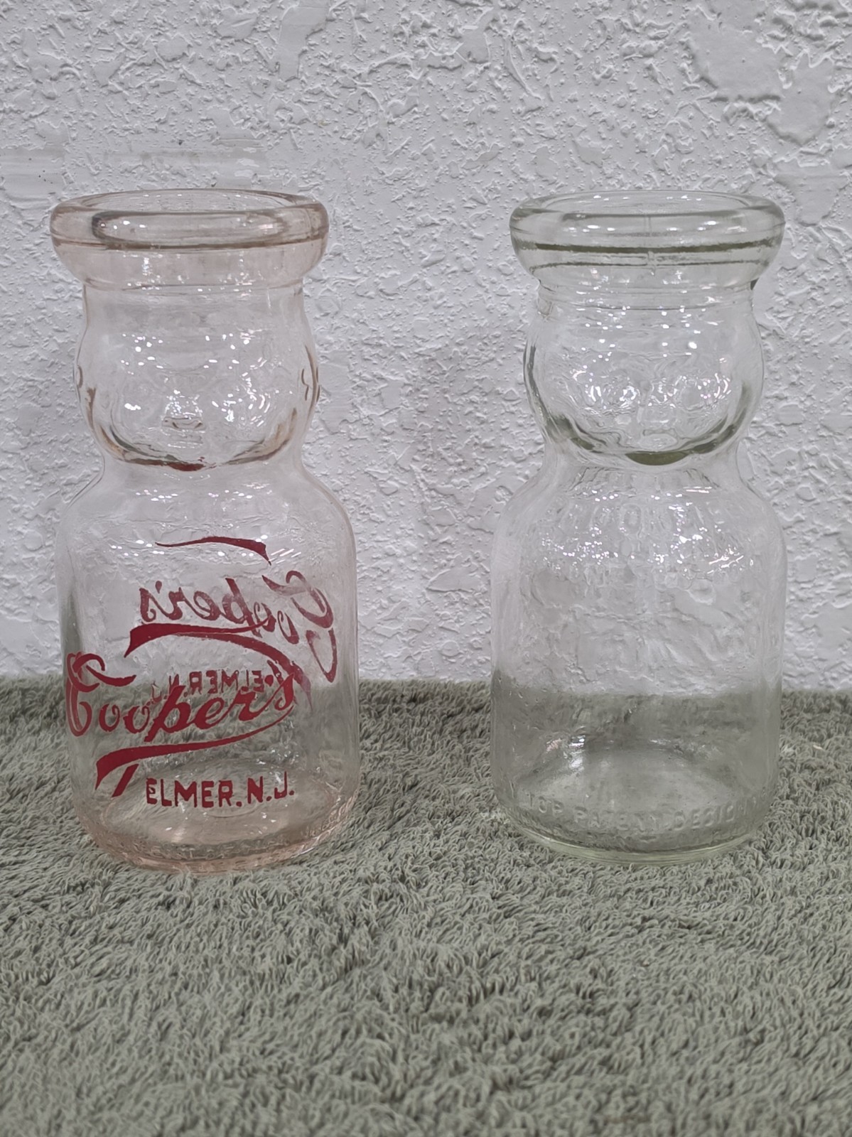 2 Vintage Baby Face 1/2 Pint Milk Cream Heavy Duty Glass 1950\'s-70\'s 2 Vintage Baby Face 1/2 Pint Milk Cream Heavy Duty Glass 1950\'s-70\'s