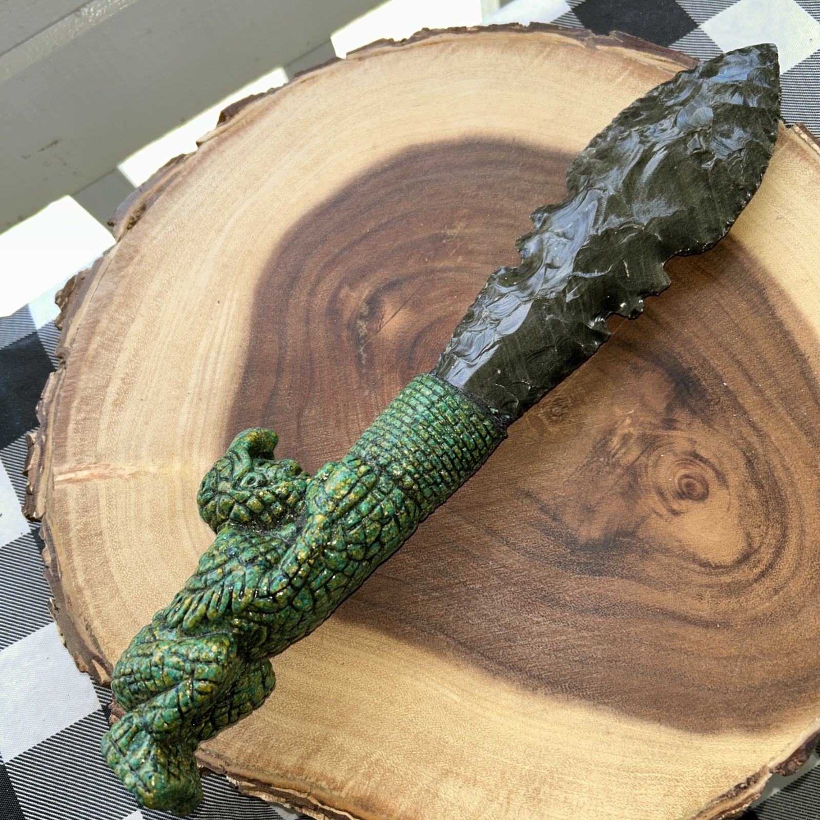 AZTEC obsidian dagger 13” Length, Sharp Blade