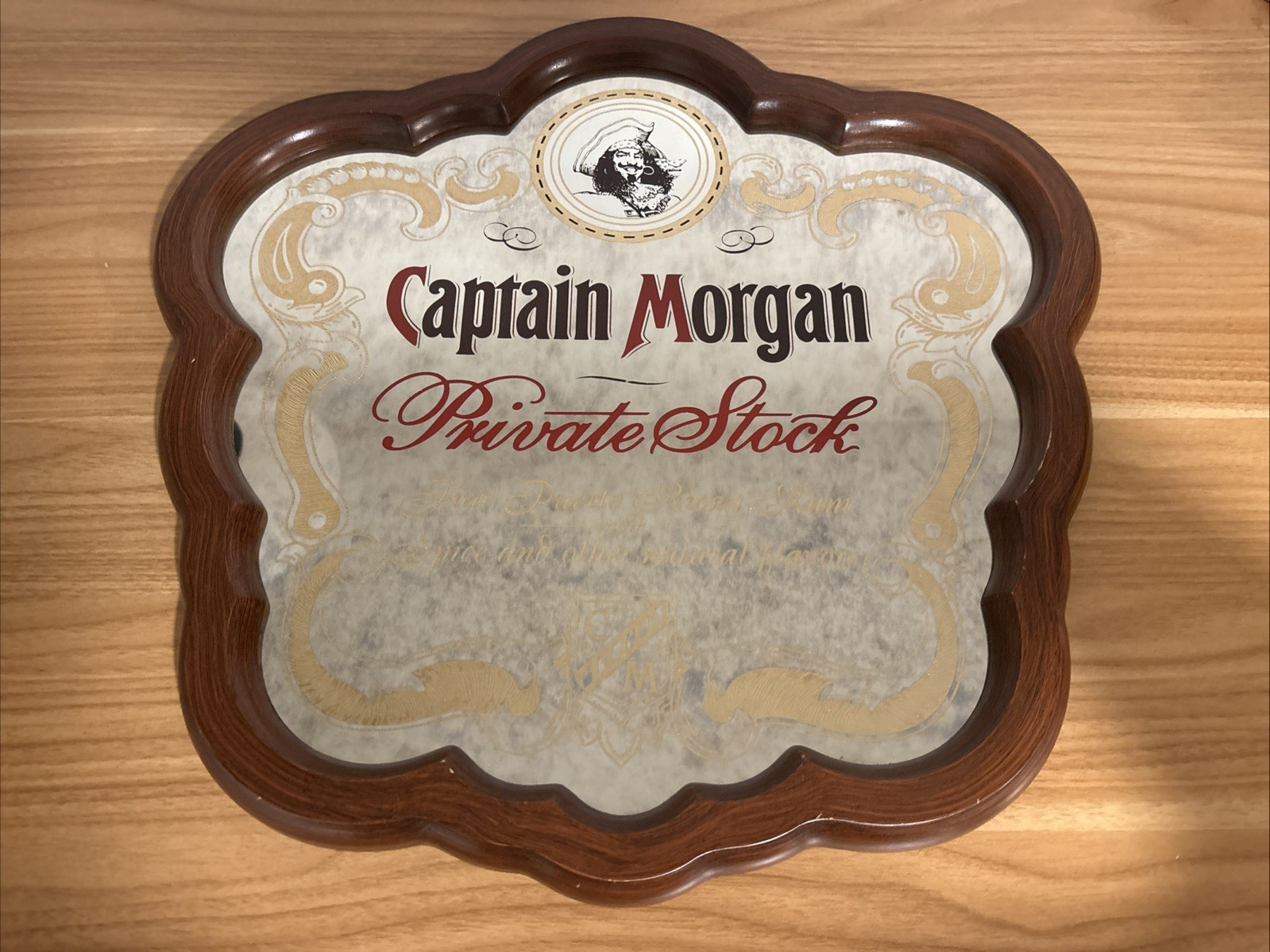 RARE Captain Morgan Mirror Bar Sign Private Stock Fine Puerto Rican Rum 18\ RARE Captain Morgan Mirror Bar Sign Private Stock Fine Puerto Rican Rum 18\
