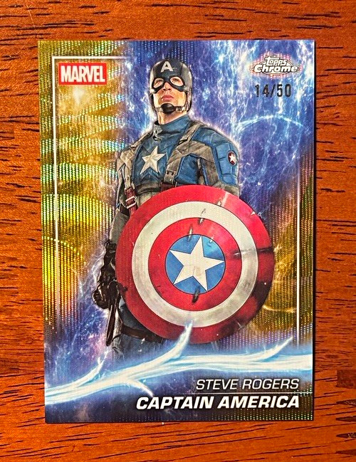2025 Topps Chrome Phase One Marvel Captain America Steve Rogers #20 Gold /50