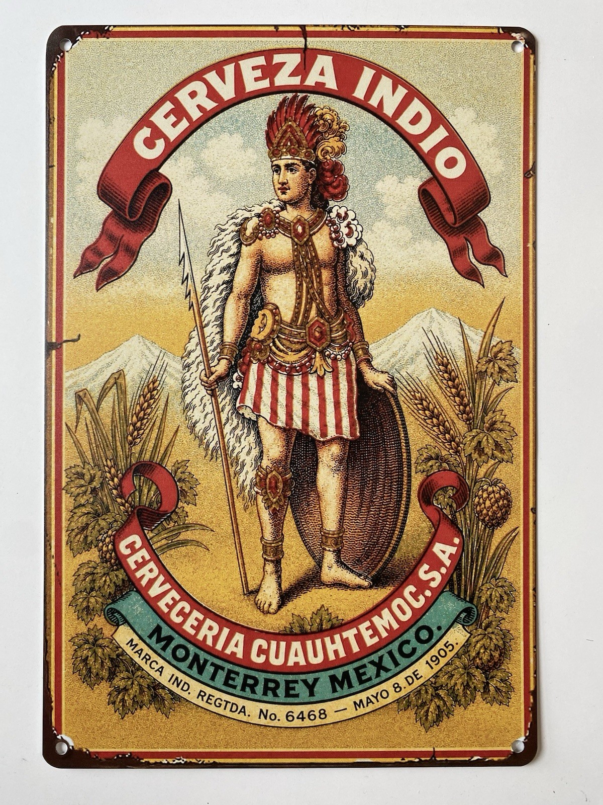 Cerveza Indio Beer Sign - Cerveceria Cuauhtemoc Monterrey Mexico