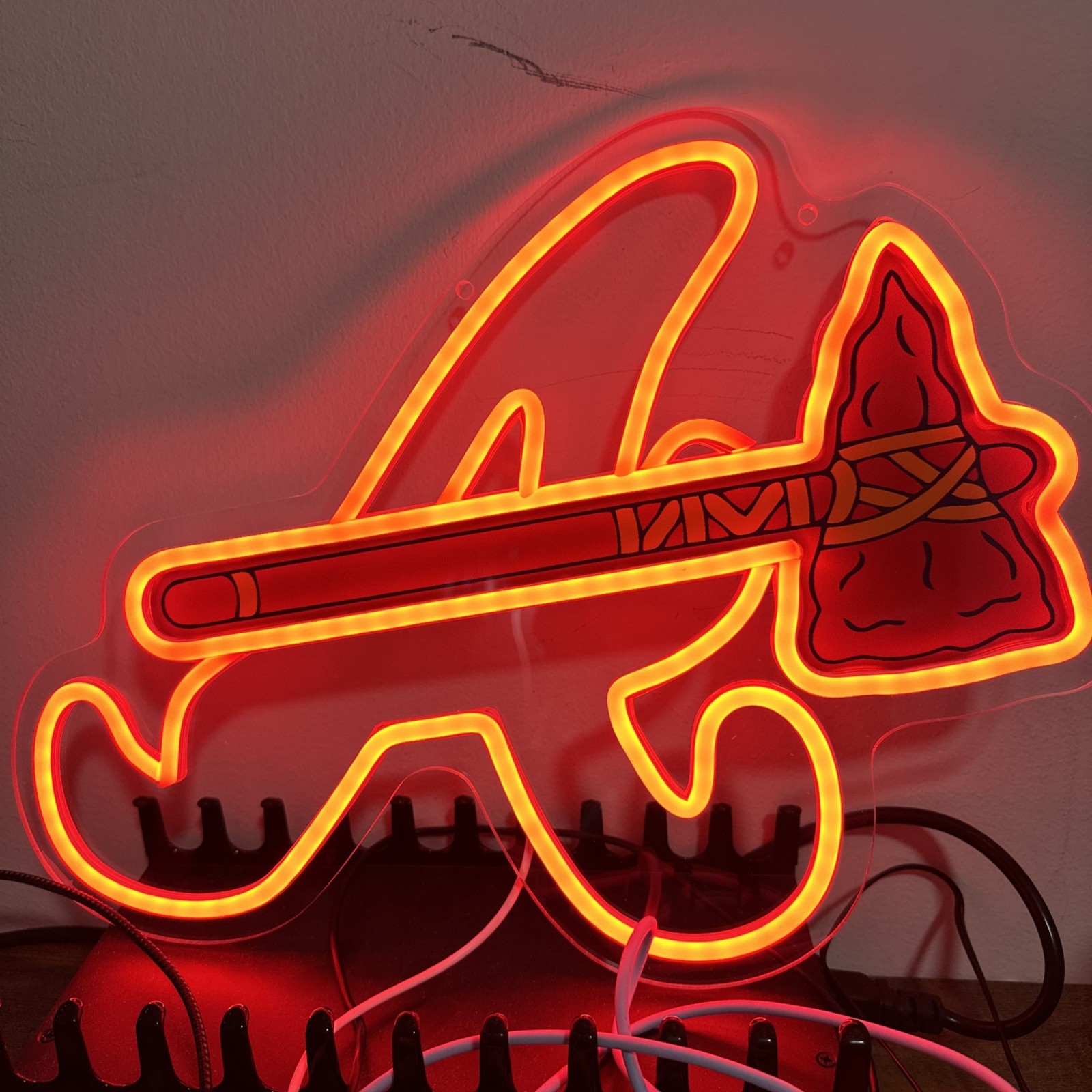 LED Neon Sign Baseball Team Wall Light USB Powered Fan Decor