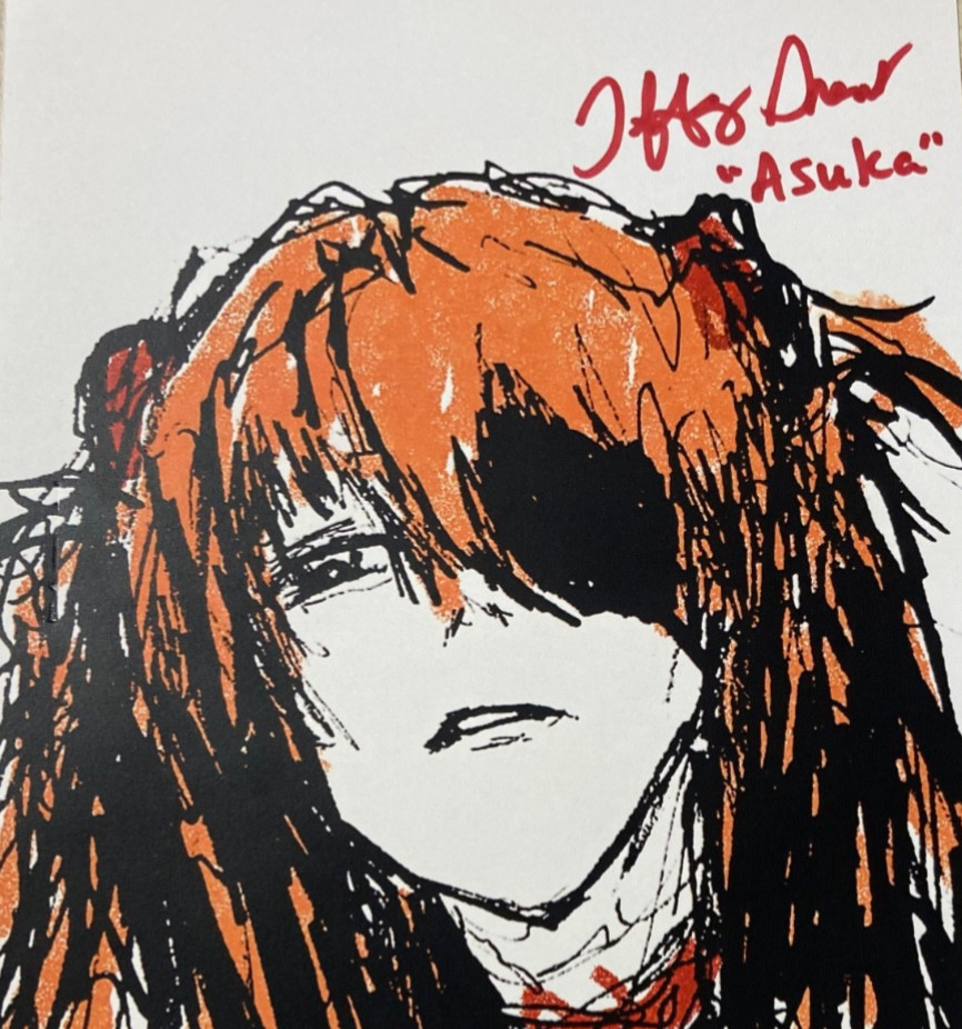 Evangelion Asuka Langley Print Signed by Asuka\'s VA Tiffany Grant for Venezuela