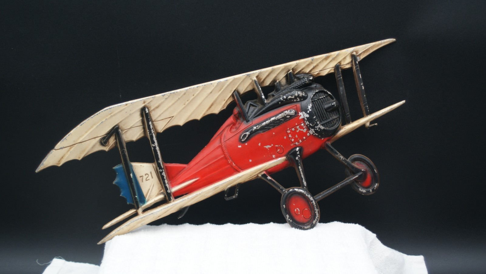Vintage Sexton USA # 1122 Airplane Red Metal Wall Art WWI Flying Ace Large 20\