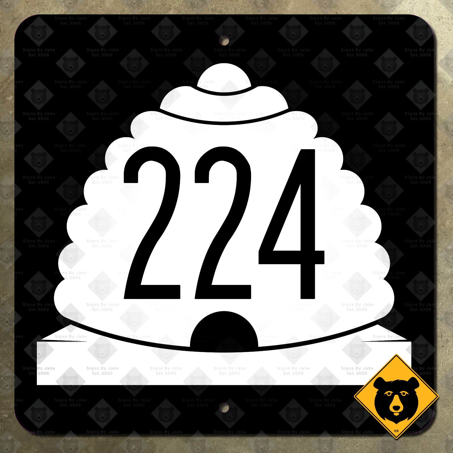 Utah State Route 224 highway marker road sign beehive Park City ski 16x16 in.