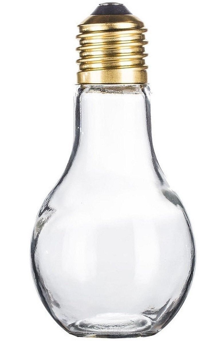 eXtra Large LIGHT BULB shape CLEAR GLASS BOTTLE Jar Jumbo 9\