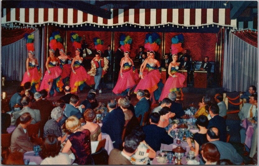 c1950s LAS VEGAS, Nevada Postcard HOTEL NEW FRONTIER Showgirls - Chrome / Unused