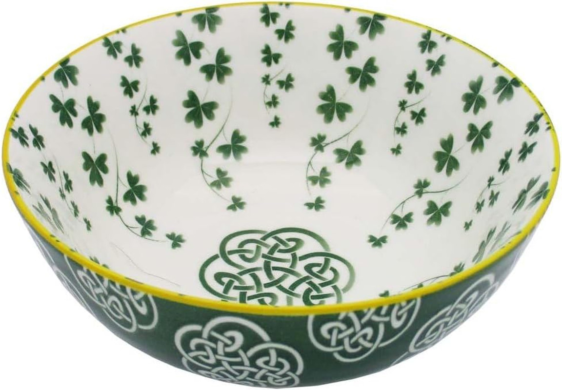 Irish Celtic Bowl with Trellis Shamrock & Celtic Cross Design 14Cm (Trellis Sham