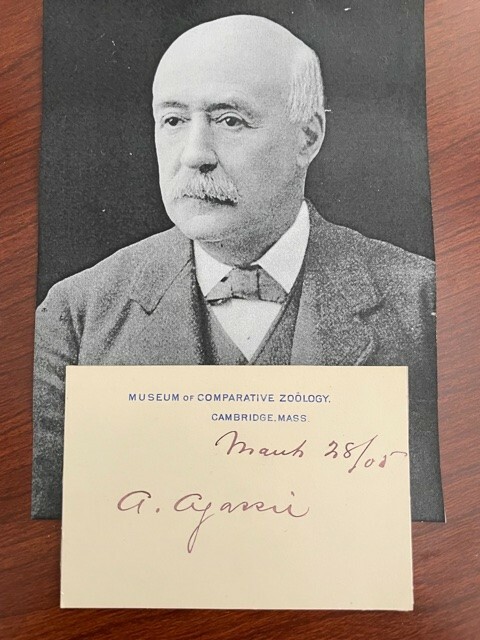 ALEXANDER AGASSIZ SIGNED CARD, ZOOLOGIST, COPPER MINING, HARVARD, OCEANOGRAPHER