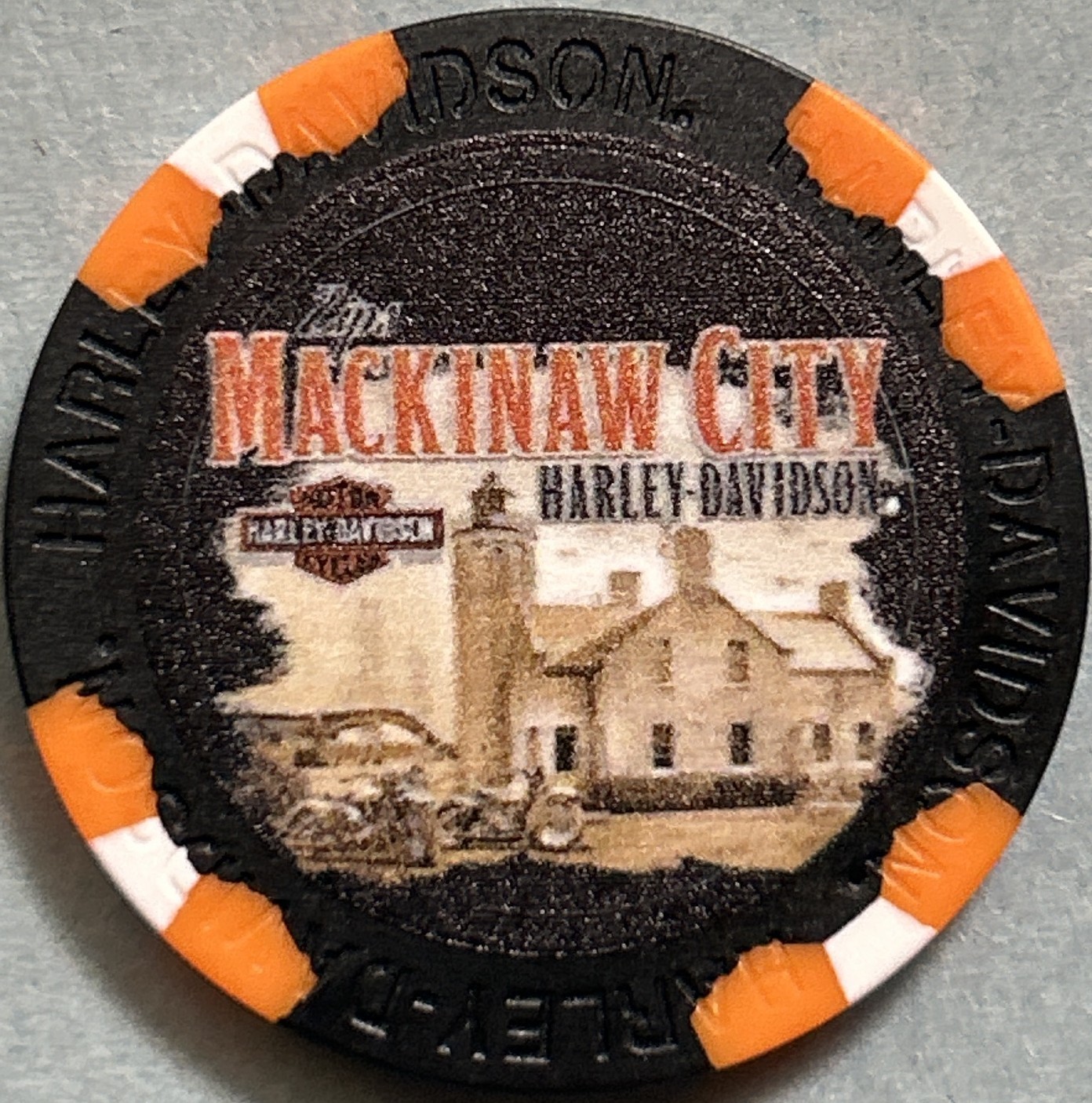 Harley Davidson Wide Print Poker Chip from Zips HD of Mackinaw City Michigan