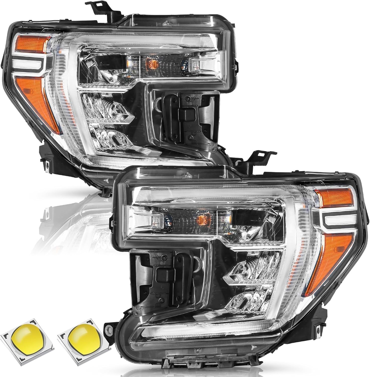 Halogen Turn Signal for 2019-2021 GMC Sierra 1500 Headlight Assembly | W/ LED DR Halogen Turn Signal for 2019-2021 GMC Sierra 1500 Headlight Assembly | W/ LED DR