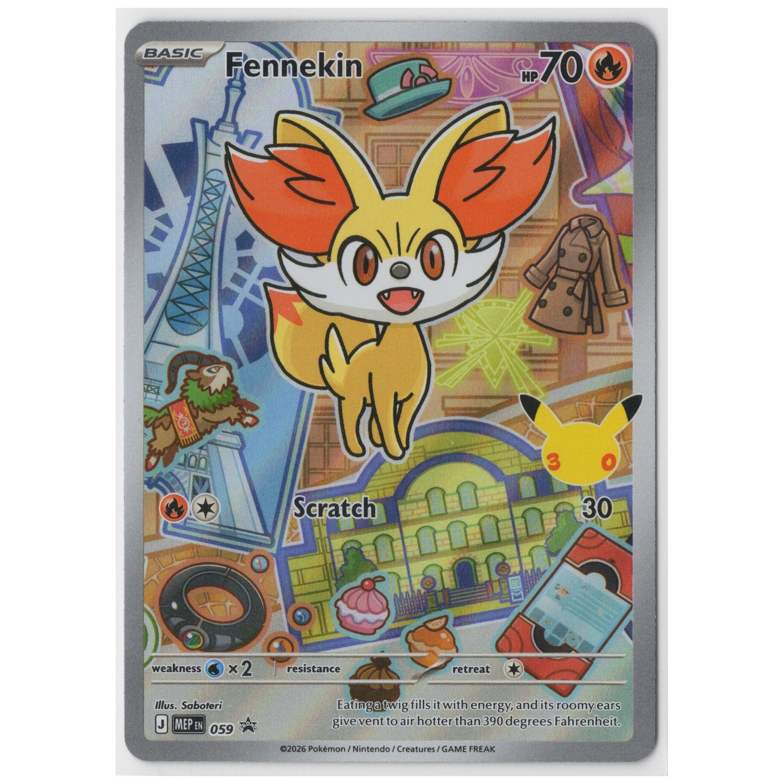 Pokemon First Partner Illustration Series 3 Fennekin MEP 059 Black Star Promo