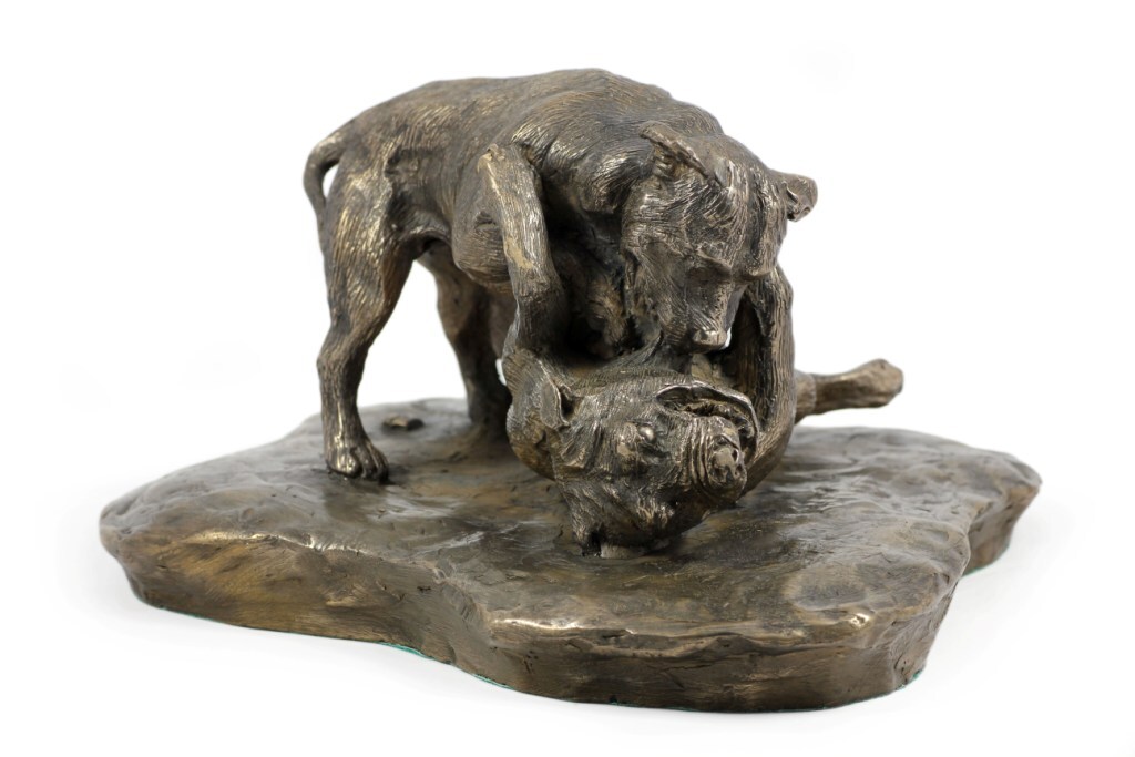 Pit Bull Wooden Figure Art Dog