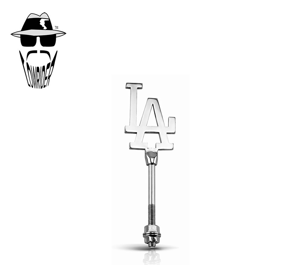 ORIGINAL LOWRIDER Laser Cut Solid LA Chrome Lollipop Fender Bolt Accessory.
