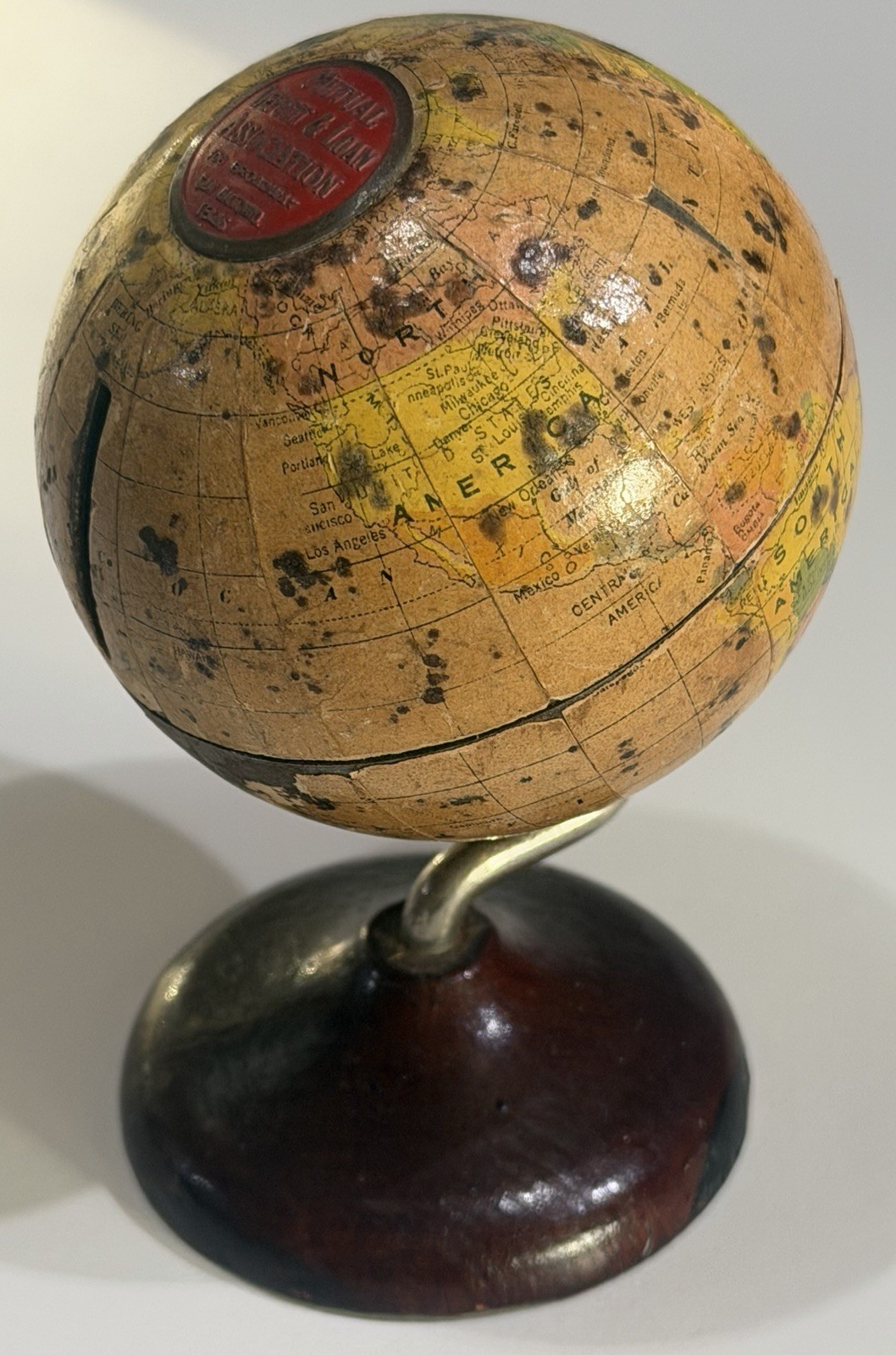 Denoyer Geppert Globe Mechanical Bank Mutual Deposit & Loan San Antonio Tx Vtg