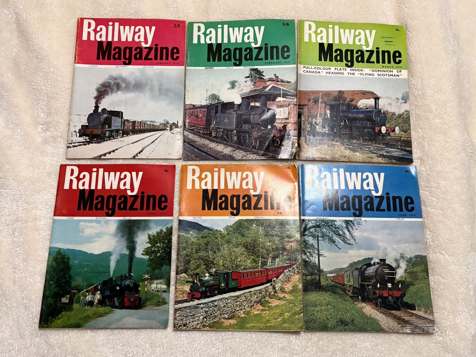 6x Railway Magazine Issues 1970 Jan-Jun