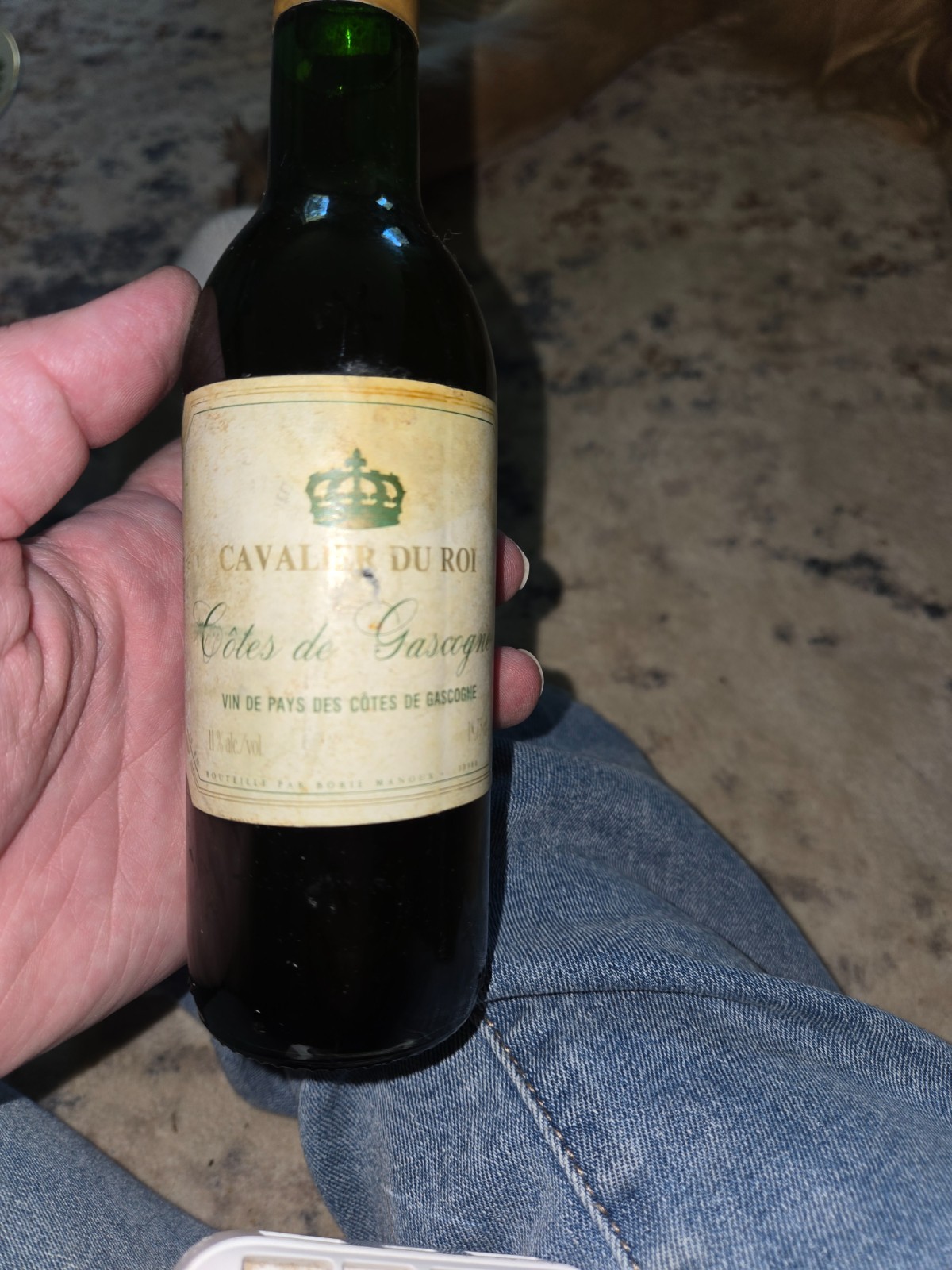 Vintage Cavalier du Roi Côtes de Gascogne Miniature Wine Bottle - French Collect