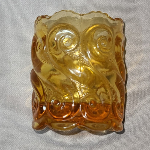 L G Wright Amber Glass Toothpick Holder