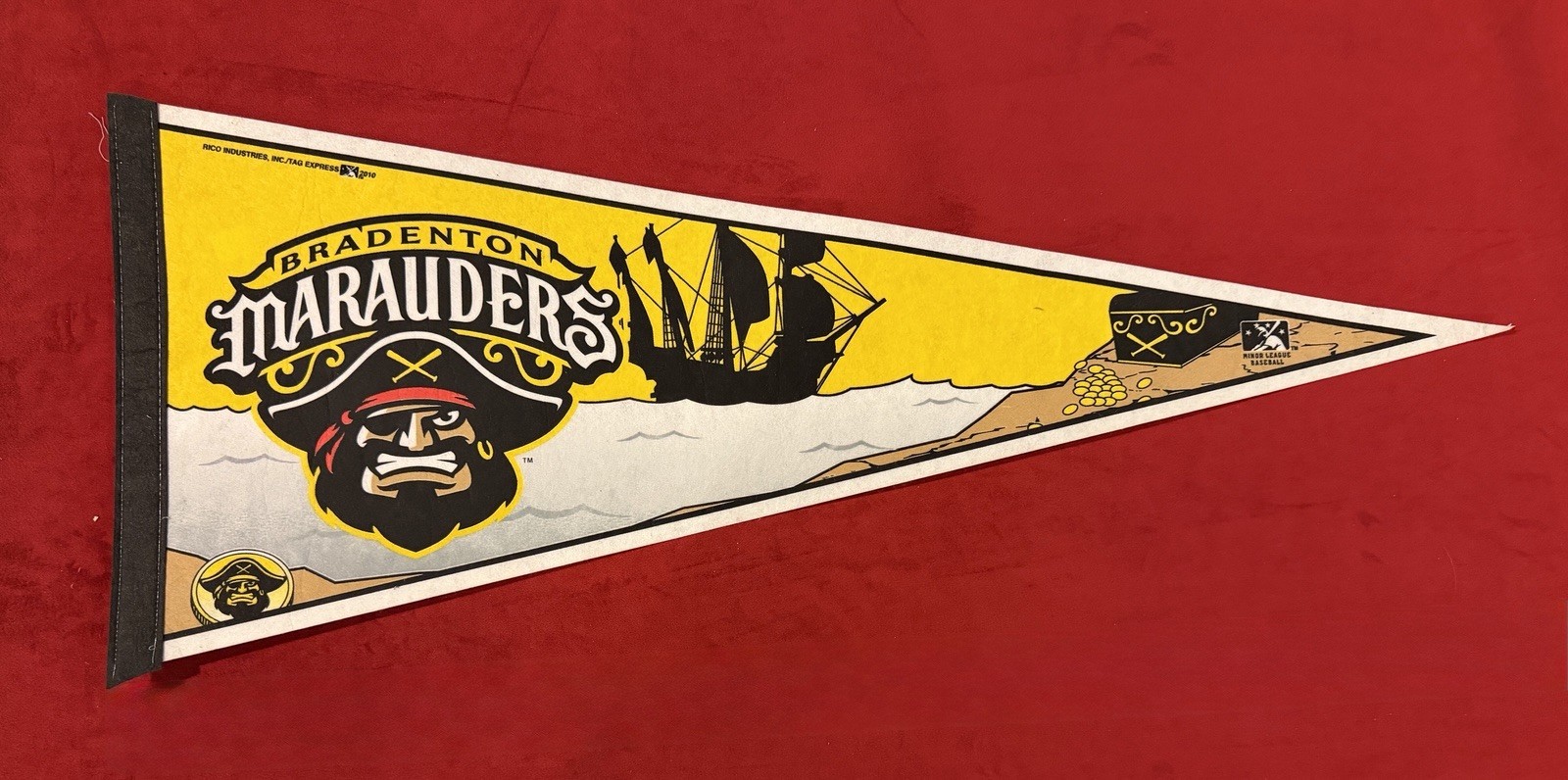 Vintage Bradenton Marauders 29 Inch Pennant FSL Minor League Pittsburgh Pirates