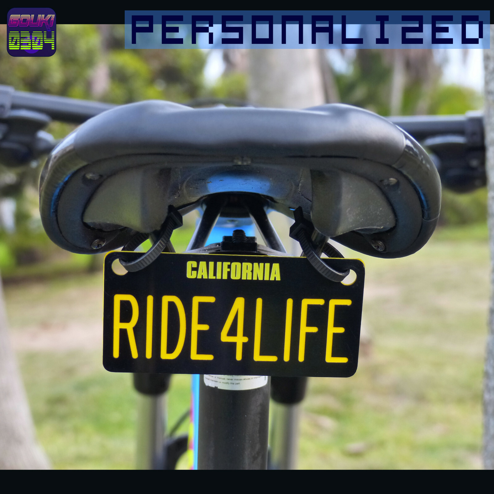 Custom California Bike Plate - Engraved - Scooter - Ebike - Kids Car - Bicycle 
