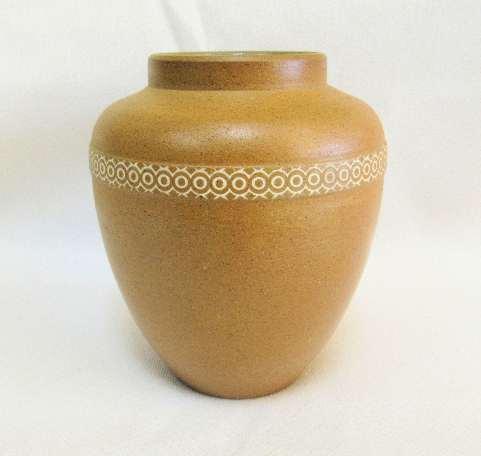 Rare Denver White Arts Crafts Mission Pottery Brown Tan Glaze Vase Experimental