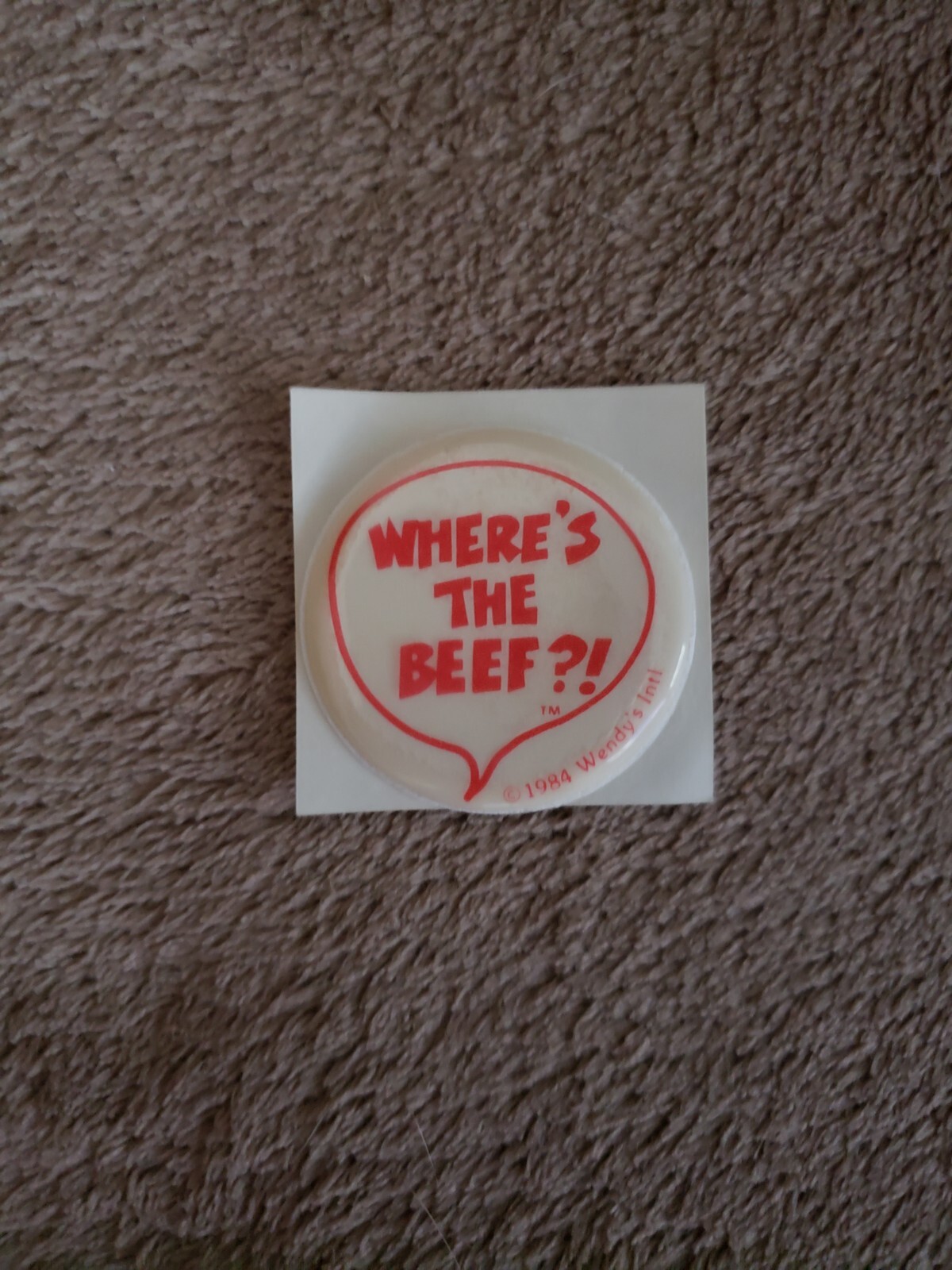 Three (3) Vintage Original 1984 Wendy’s Where’s The Beef 80\'s Puffy Stickers. 