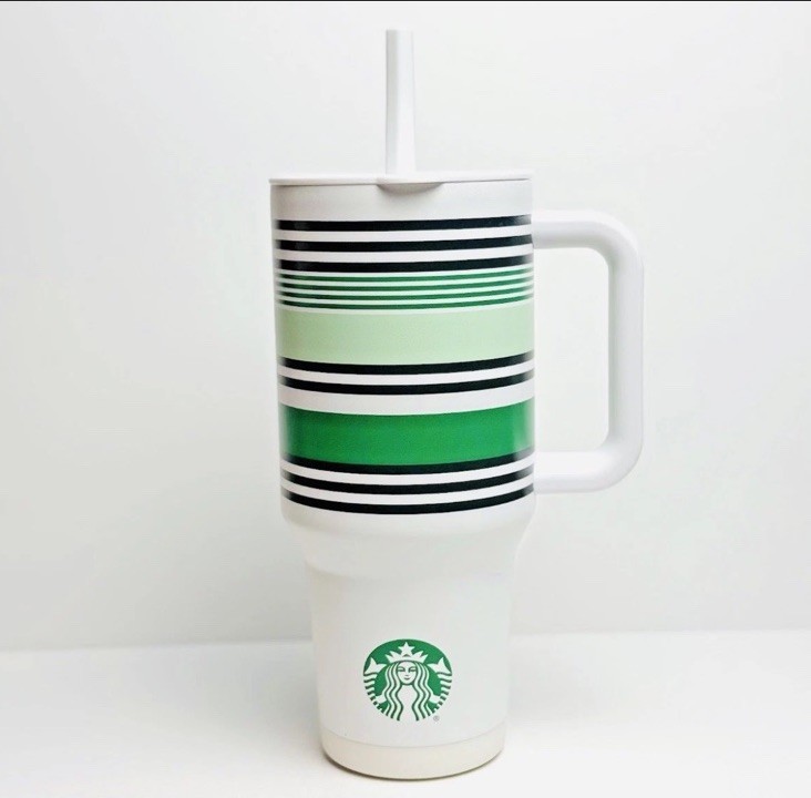 Starbucks Summer 2026 Road Trip Collection Tumbler Green Stripes
