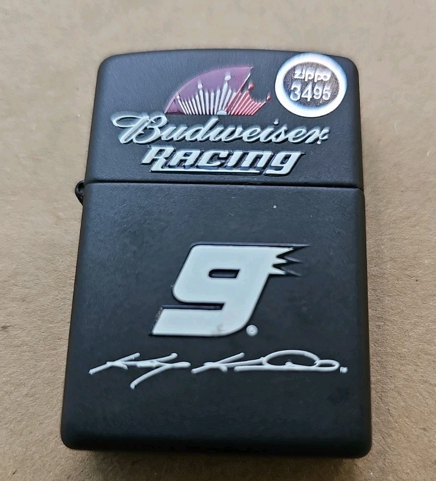  Kasey Kahne Budweiser Zippo Lighter Black Matte Finish NEW UNFIRED 2008