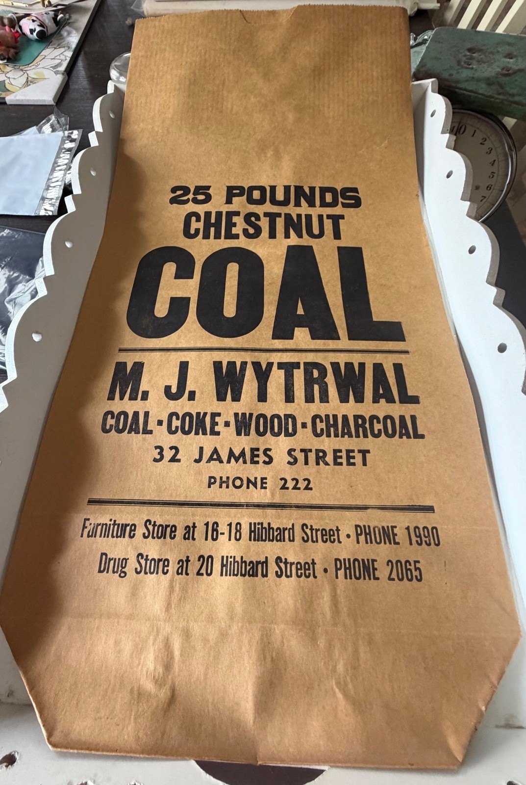 Vintage 1930s–50s M.J. Wytrwal Coal Bag Amsterdam NY Reid Hill Advertising Vintage 1930s–50s M.J. Wytrwal Coal Bag Amsterdam NY Reid Hill Advertising
