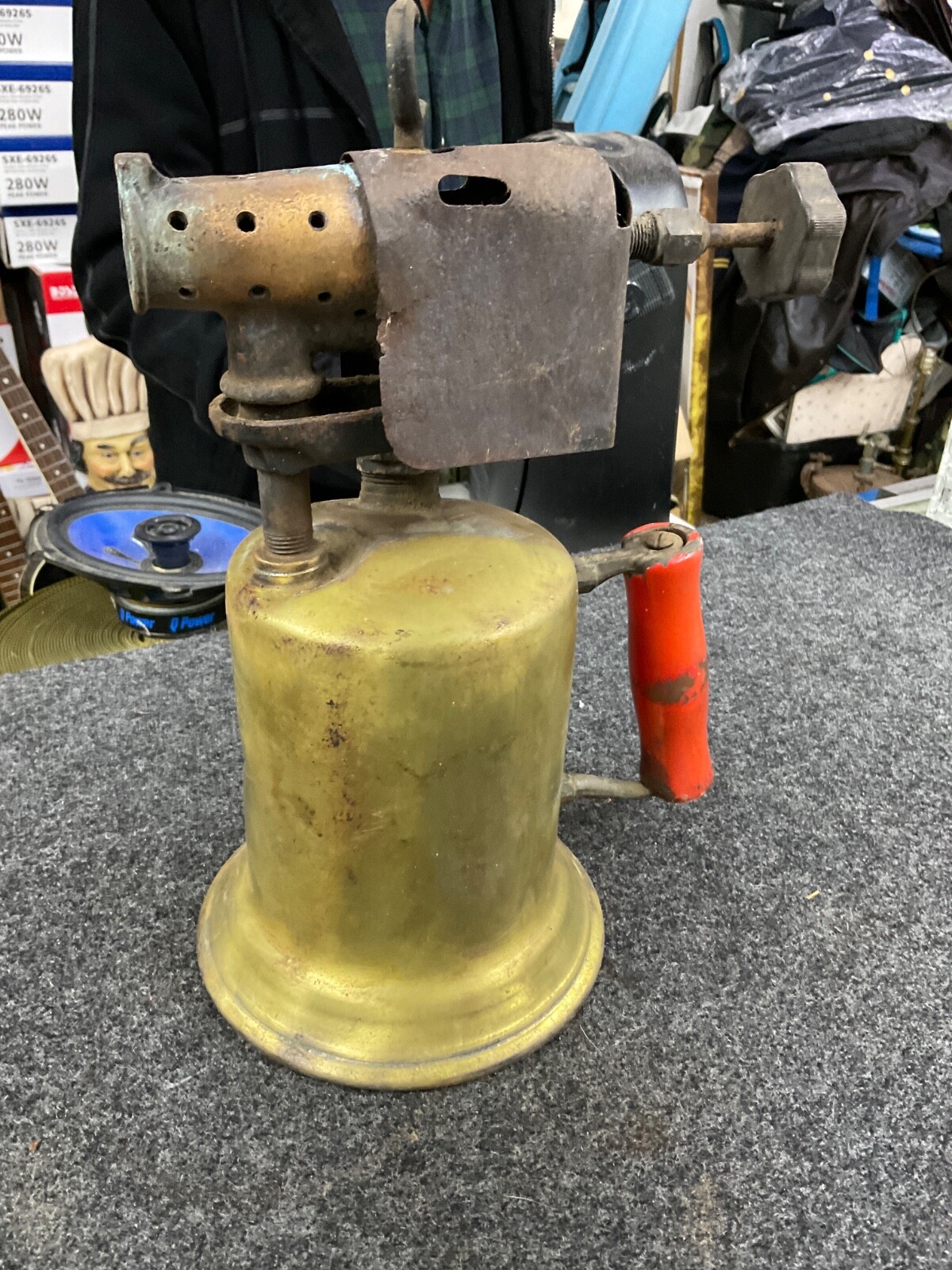 Vintage Clayton & Lambert brass blow torch big
