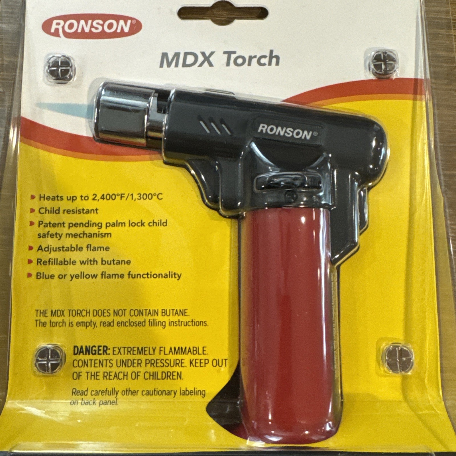 Ronson Unfilled Mid Size MDX Flame Adjustable Butane Torch