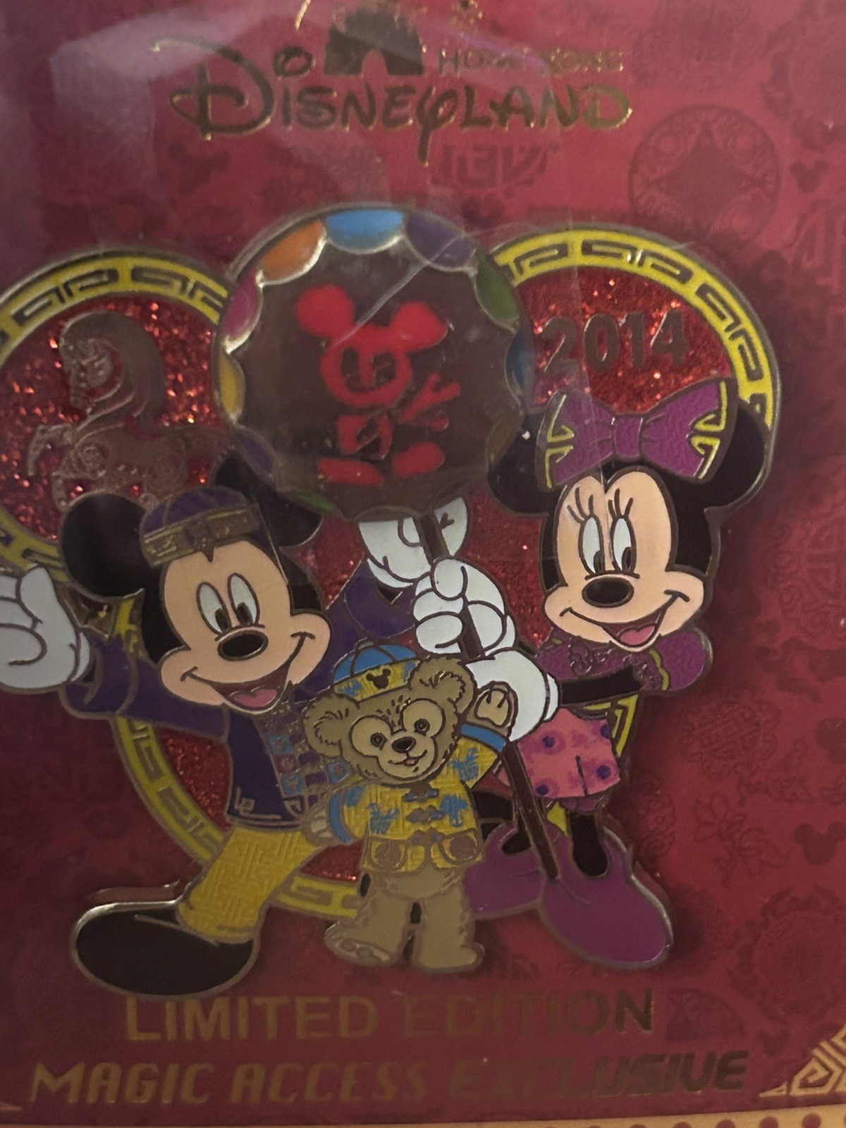 HKDL Hong Kong Chinese New Year 2014 Mickey Minnie Duffy LE 500 Disney Pin