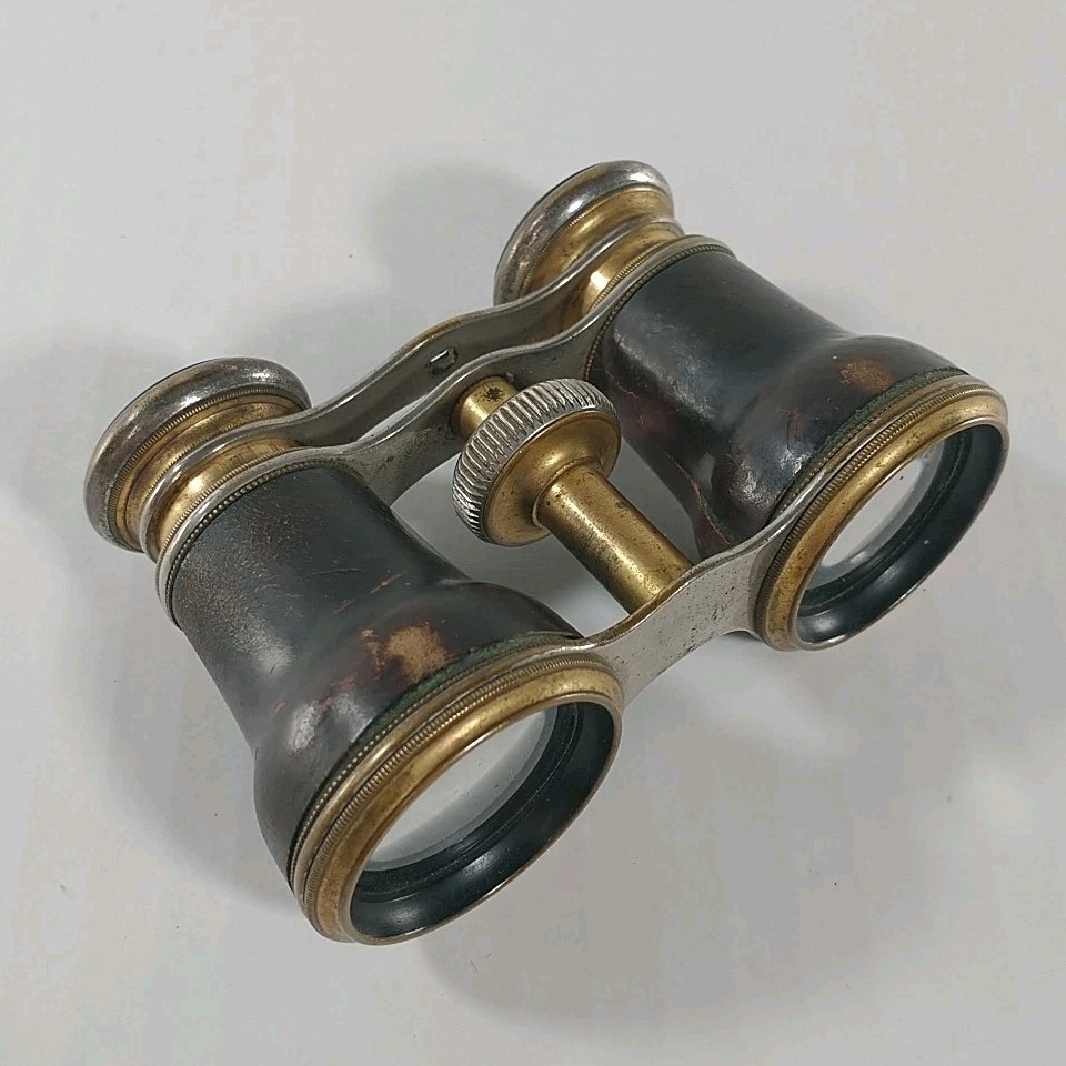 Antique L.B. & Co. Brass & Leather Opera Glasses Binoculars Missing Adjust Shaft Antique L.B. & Co. Brass & Leather Opera Glasses Binoculars Missing Adjust Shaft