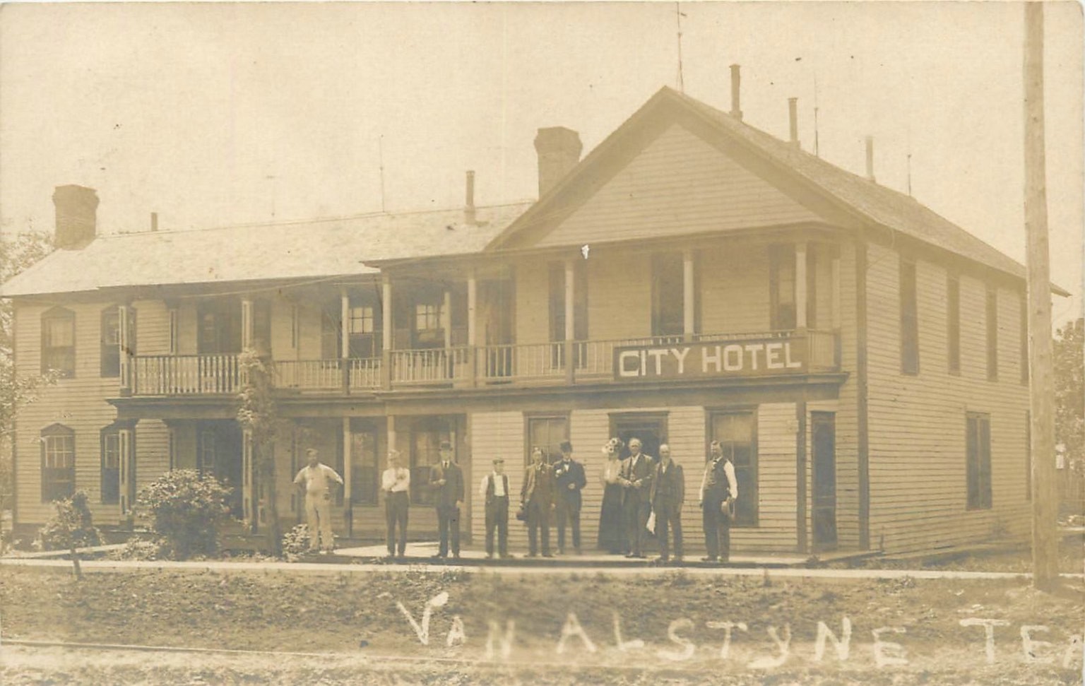 RPPC City Hotel Van Alstyne Texas 1913 Postcard Election Results Benjamin